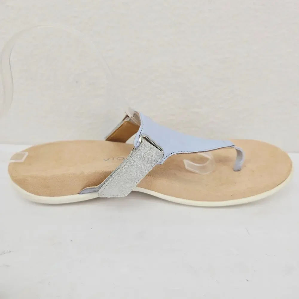 Vionic Wanda Orthotic Sandals Leather Blue 9 Wide